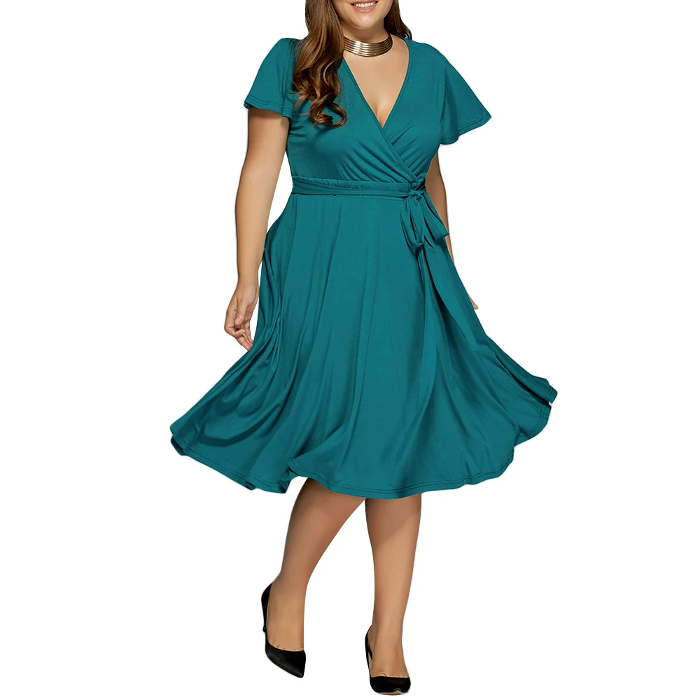 Kenancy низкая линия плюс размер 3XL~ 9XL качели женское винтажное платье 1960 s рокабилли качели ретро платье хлопок Feminino Vestidos - Цвет: 3-Green