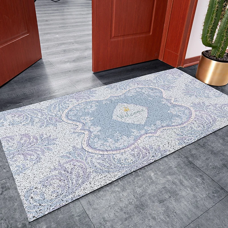 

Retro european style Entrance hall carpet PVC wire loop mat ins customize Door mat Living room floor mat bathroom non-slip rug