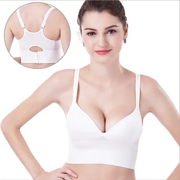 

Push Up Bra Wireless Plain Fitness Bra 3/4 Coverage Deep-V Modal Cotton Adjustable Bras Sexy Underwear Women