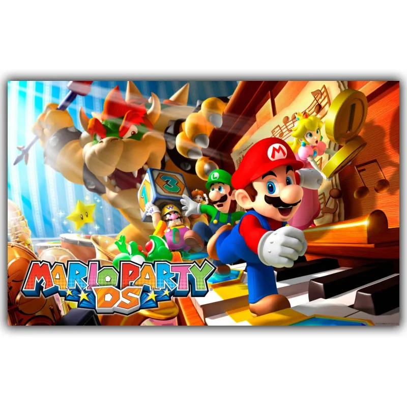 Super Mario Bros Game Art Шелковый постер с принтом 30x48 см 60x96 игровые настенные картинки для
