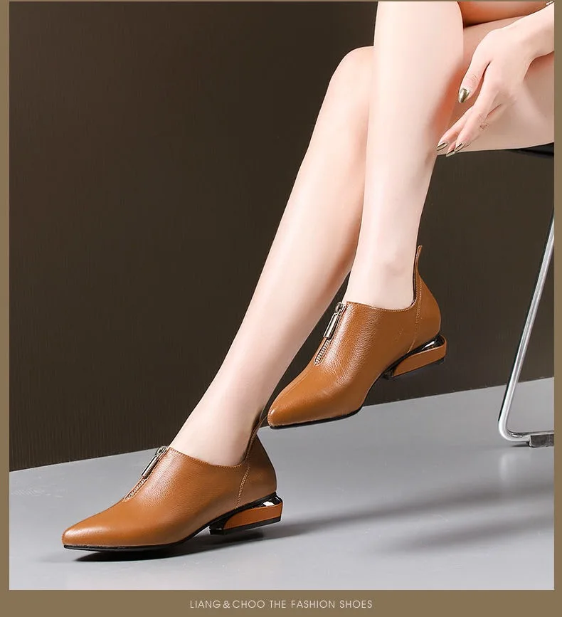 Zanpace/Новинка года; весенние женские ботинки; ботинки на плоской подошве на толстом каблуке; нескользящие женские ботильоны; осенние модные кожаные ботинки; Размеры 35-40