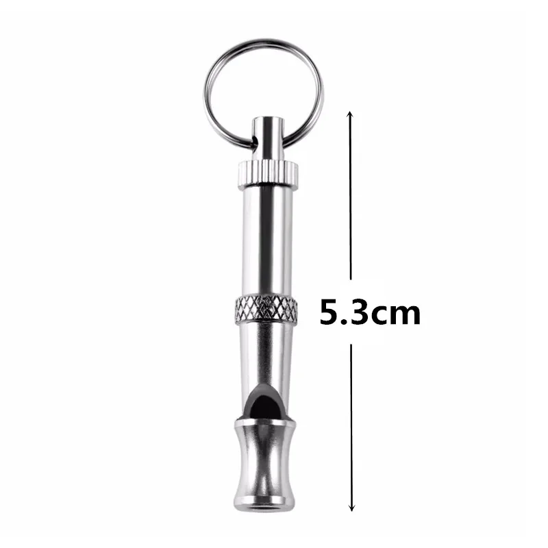 Pet Puppy Dog Whistle Stainless Steel Ultrasonic Flute Sound Repeller Keychain Cat Dog Training Feeding Tool Equipment For Dogs