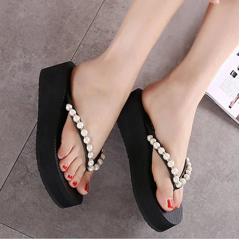 sandalia anabela praia