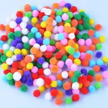 Праздничные украшения, 500 шт, маленький разноцветный шар для украшения своими руками, 6 мм, меховой помпон, Свадебный декор, декоративные цветы, ремесла