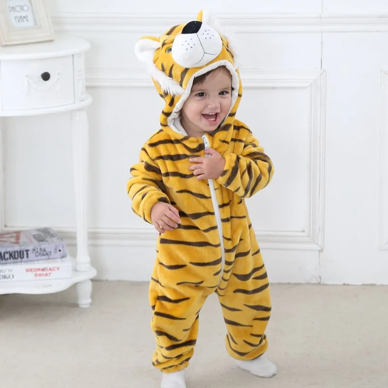 COOTELILI Newborn Baby Rompers Boys Girls Clothes Warm Fleece Winter Pajamas Infant Clothing Girls Autumn Halloween Costume  (2)