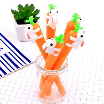 

30 pc/lot Rabbit holds the radish gel ink pens / cute animal fashion water pen/children student gift/creative stationery