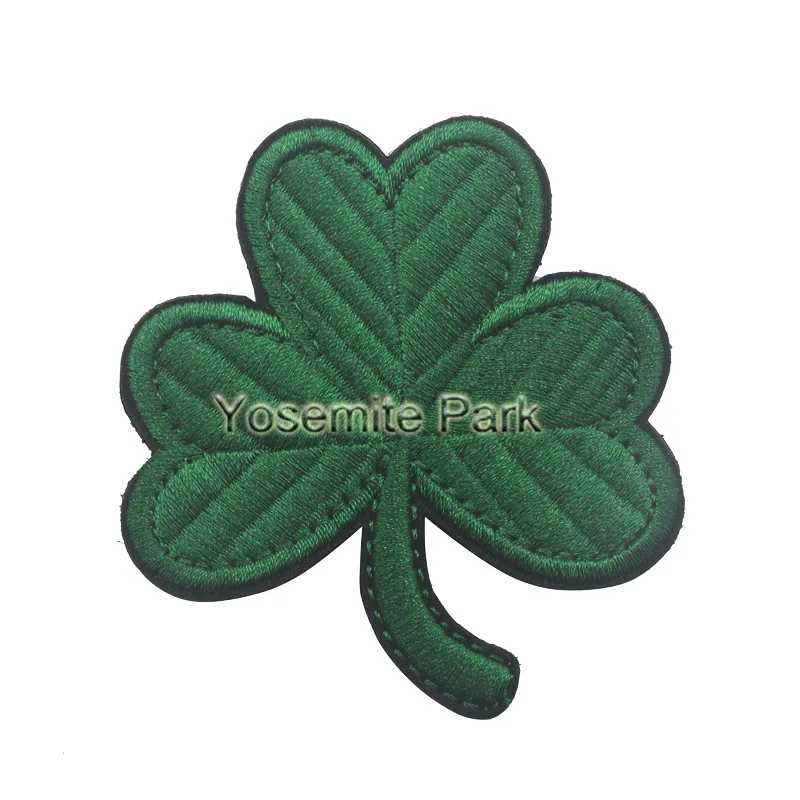 

Embroidered luck clover funny patches morale military patch hook back cloth army badges tactical for backpack coat
