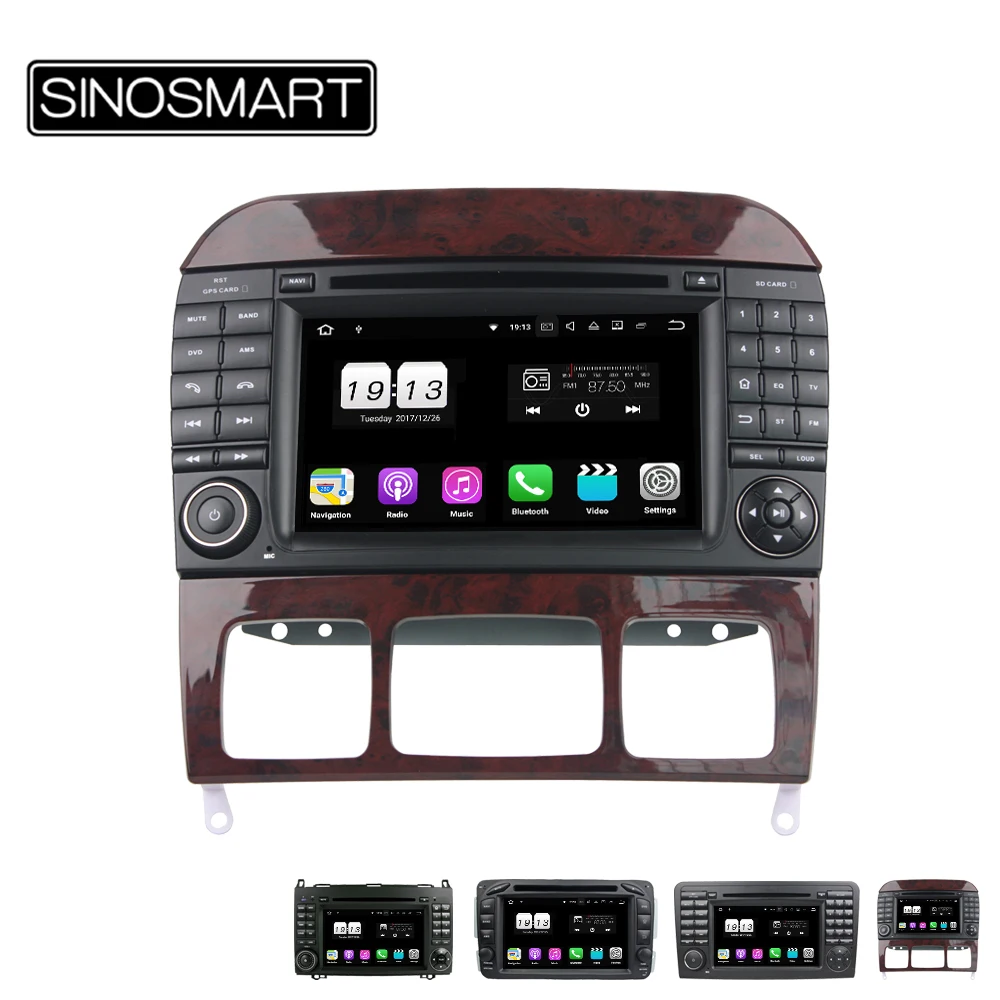 

SINOSMART Android 9.0 4G RAM 8 core CPU Car DVD GPS Navigation for Benz S-Class W220/ML W163/ML Class W164/A-W169