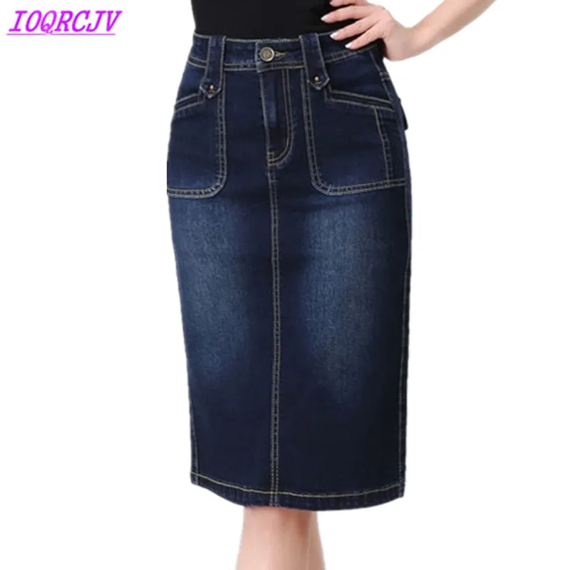 Джинсовая юбка для женщин, весна-лето, высокая талия, облегающая бедра юбка, плюс размер, S-6XL, Джинсовая юбка, облегающая, женская сексуальная юбка H425