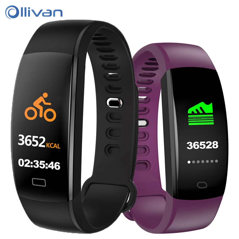 

F64HR fitness bracelet Heart rate Smart band IP68 Waterproof Color screen oxygen Blood pressure measurement Men Women Smartwatch