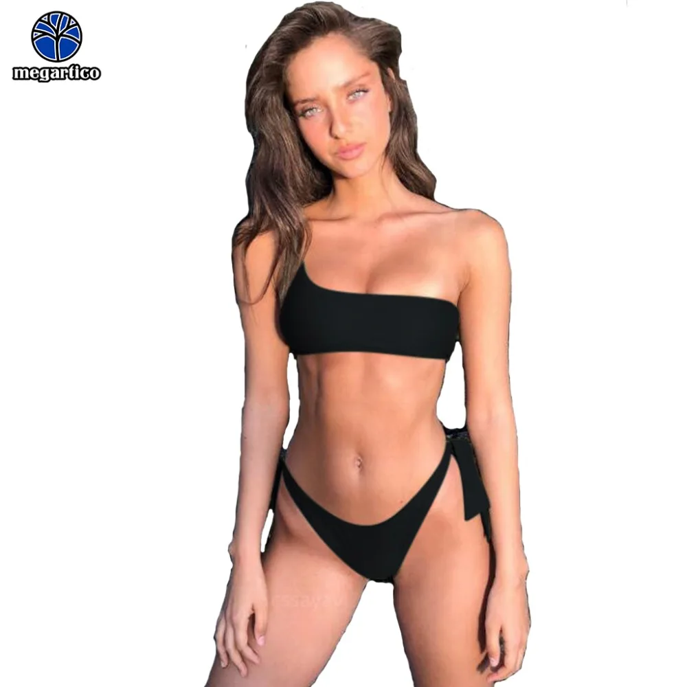 Купальник-бикини Megartico trajes de ba o las mujeres черный однотонный комплект с одним