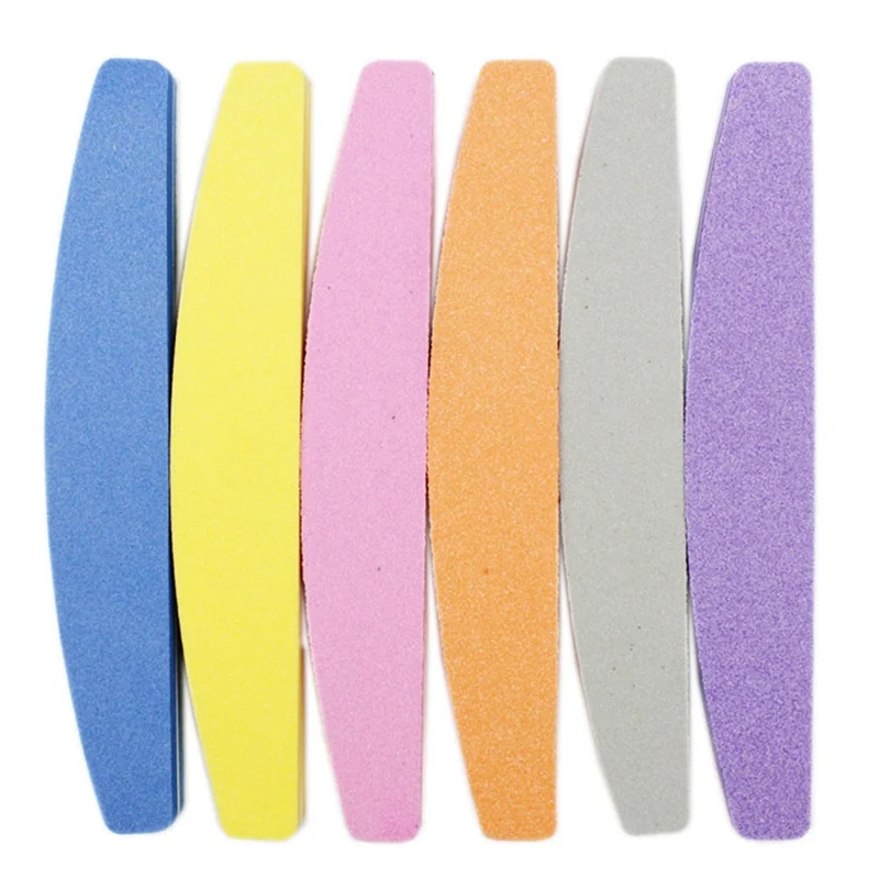 

1 pcs Professional Sanding Polish Nail File 100/180 Nail Buffer Buffing Slim Crescent Grit Nail Makeup Tools Sponge