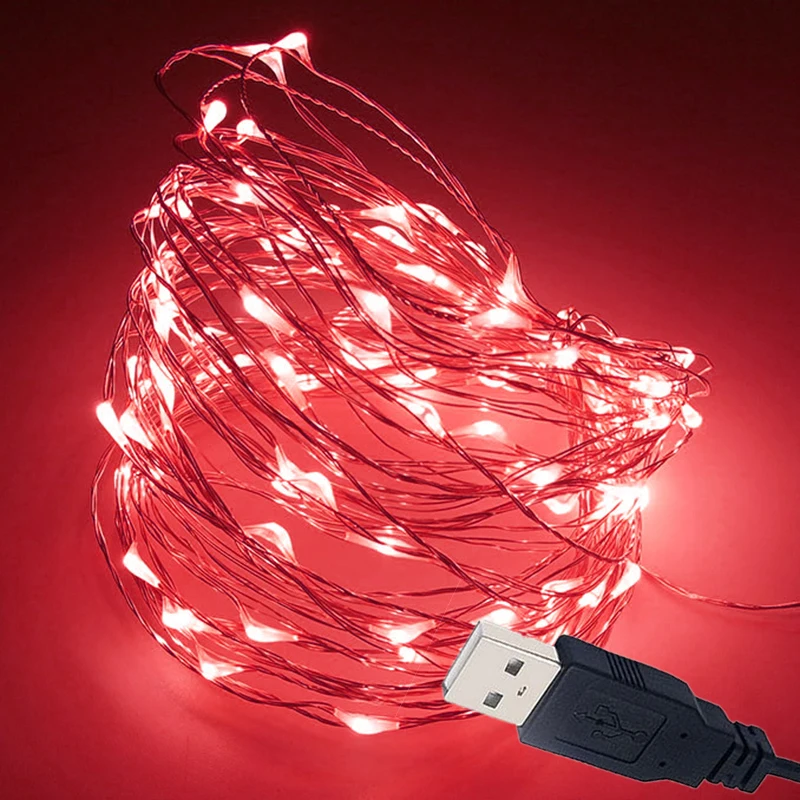 

Litwod Z90SY2 USB Powered LED strip 5 10 M light RGB Copper Wire Holiday String lighting For Fairy Christmas Trees Party Light