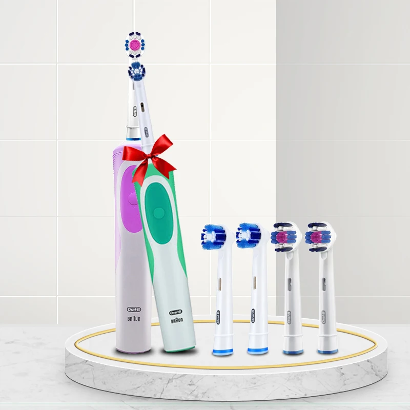 전동 칫솔 OralB Vitality D12 충전식 자동 타이머 칫솔 정밀 클린 3D 흰색 교체 브러시 헤드