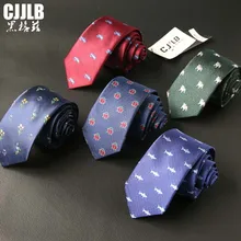 Новинка, мужские галстуки с животными, Классический 6 см, мужской галстук полиэстер с мультяшным узором, Цветочный Шейный Платок для мужчин, свадебный смокинг, Gravatas