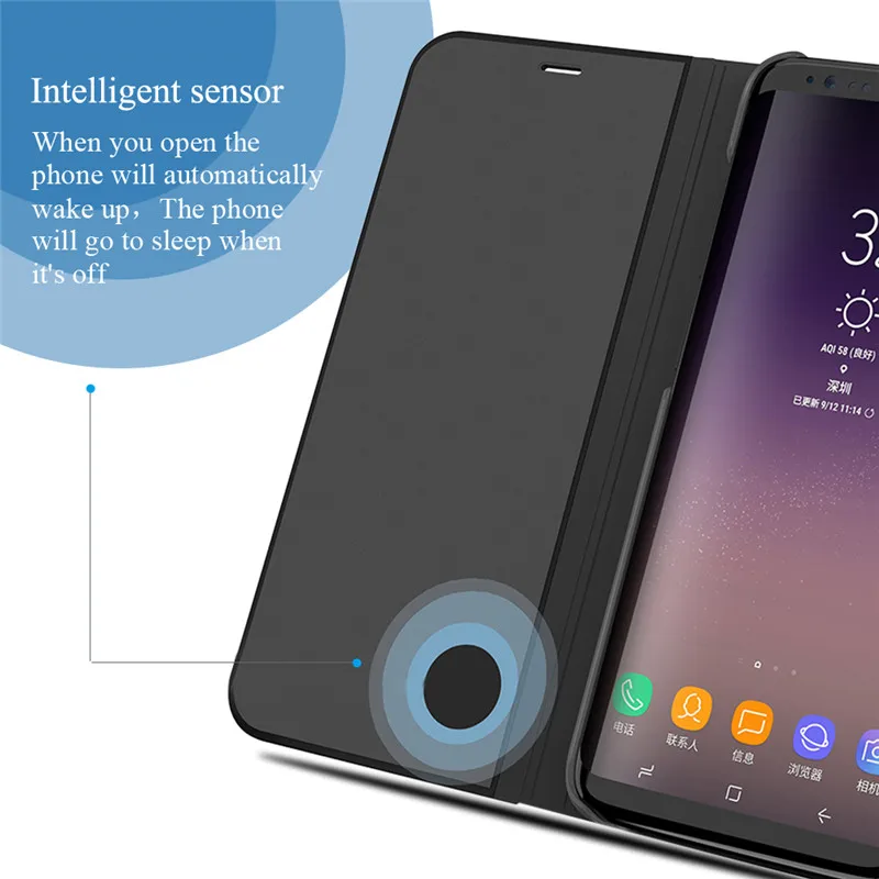QINUO Smart View Mirror Case For Xiaomi Redmi 5 6 6A S2 4A Plus Note 5 Pro Note5A Note4 Global Note 4X Note 3 Leather Flip Case