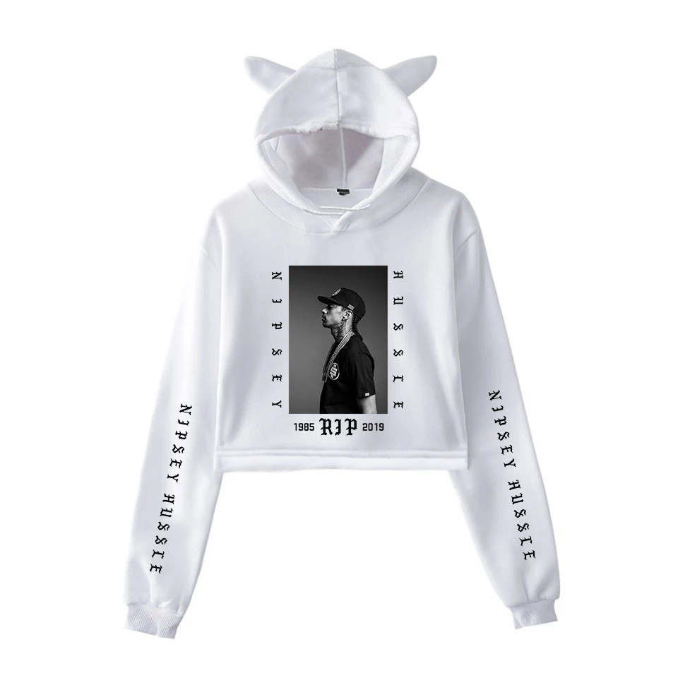 R.I.P Nipsey Hussle Crop Top Cat Ear Hooded Women Hoodie Sweatshirt Harajuku Winter Women Hoodies Exposed Pullovers Hoody 4XL R.I.P Nipsey Hussle Crop Top Cat Ear Hooded Women Hoodie Sweatshirt Harajuku Winter Women Hoodies Exposed Pullovers Hoody 4XL