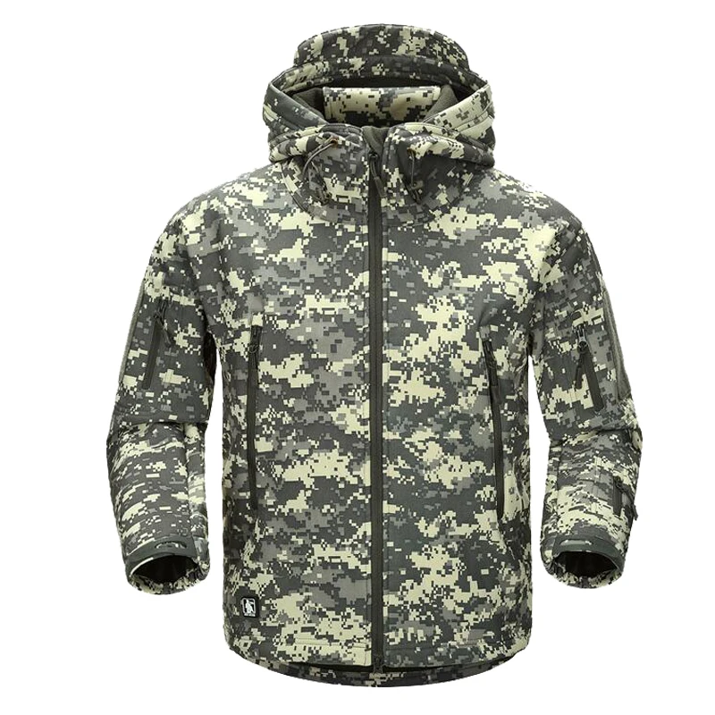 2018 Men's Winter Military Camouflage Fleece Jacket Army Tactical Jacket Coat Multicam Male Camoufl