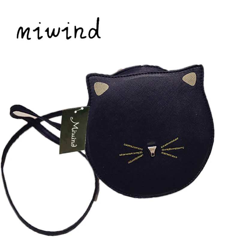 

2018 Good Quality female Mini Messenger bag Circle Crossbody bags Cat bag Women's Handbag Round Shoulder Bags