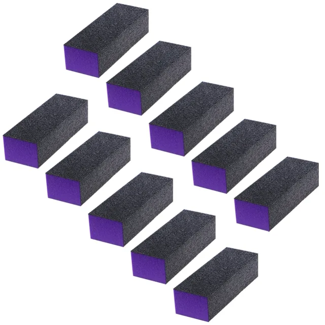 10 Pcs 3 Sided Black Purple Buffer Buffing Sanding Block Files Grit 10 Pcs 3 Sided Black Purple Buffer Buffing Sanding Block Files Grit Nail Art Tool