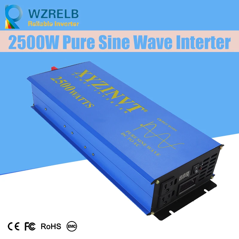 

Reliable Peak 2500W Pure Sine Wave OFF Grid Inverter DC12V/24V to AC220V Power Inverter Converter Houseuse Solar System