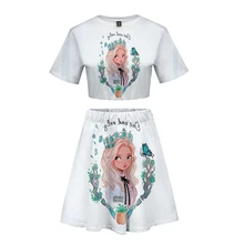 Frdun Tommy LOONA короткая юбка комплекты Harajuku короткий рукав Футболка и короткая юбка костюм из двух частей для девочек Повседневное элегантный дизайн комплекты