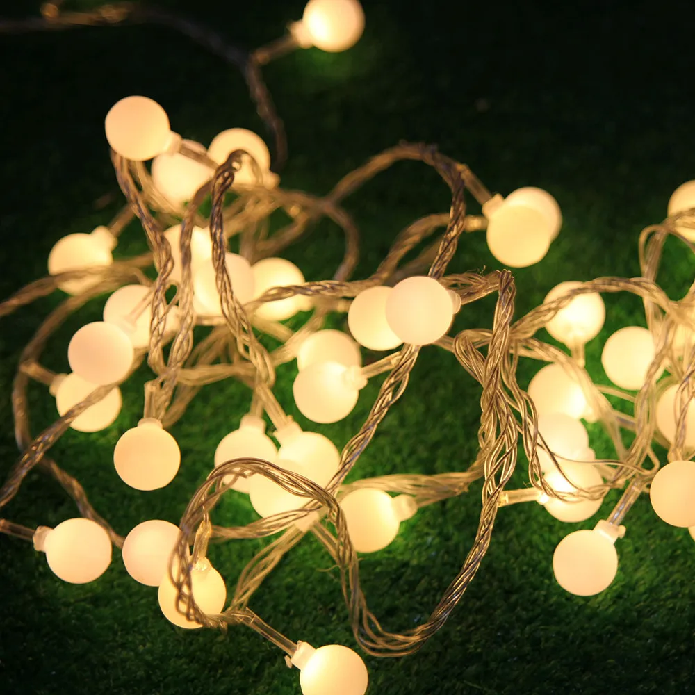 

5M 50LED Garland Xmas LED Ball String Light AA Battery Operated Fairy Lights for Christmas Tree Wedding Bar Decor