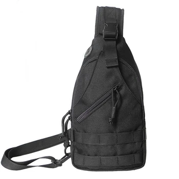 

6PCS / LOT New Tactics Chest Bag Multifunction Black Riding Pack Outdoor Sport Single Shoulder Crossbody Bag USB Charging Pocket