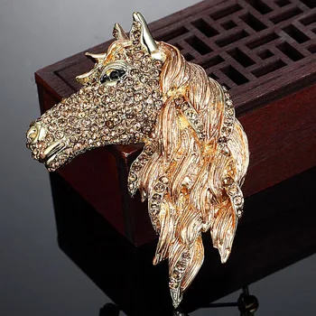 

12pcs/lot Wholesale Horse Head Animal Brooch Pin Men Brooches Jewelry Women Vintage Broches Bouquet Hats Accessories Hijab Pins