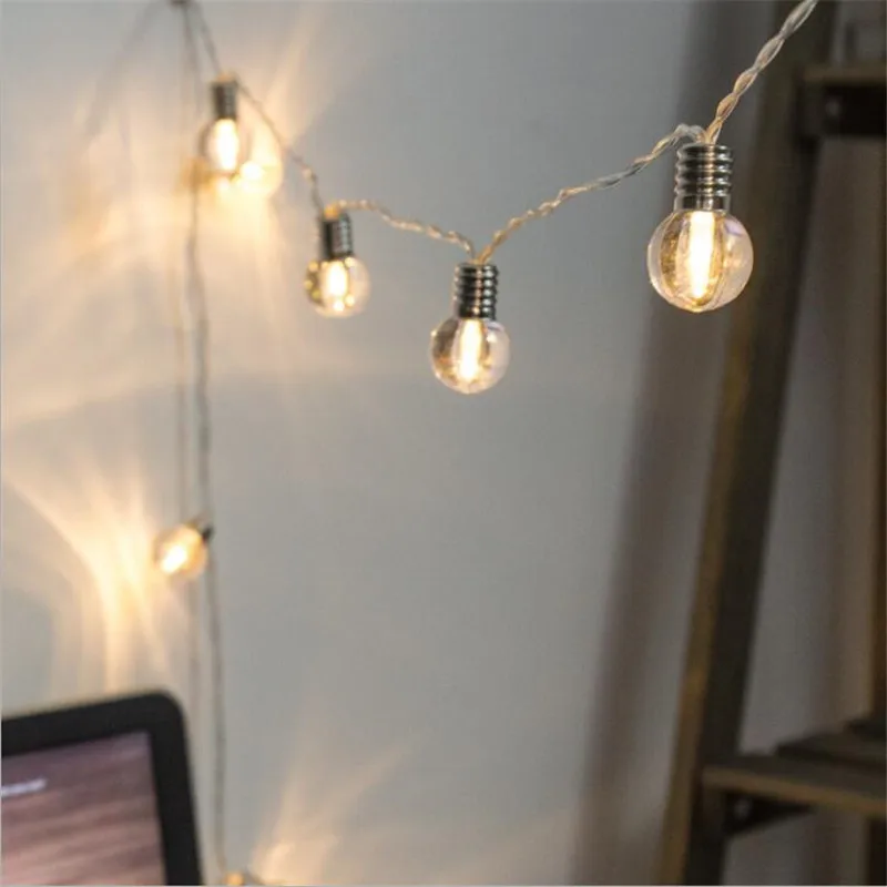 

3M Bulb String Light Edison Globe Party Xmas String Light Warm White Clear Vintage Bulb Outdoor Backyard Garland Decorative 10Ft