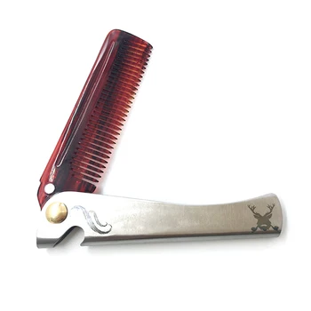 

Stainless Steel travel commercial plastic small comb Folding Hair Comb Beard Health Care Combs Hair/ Beard Comb For Men