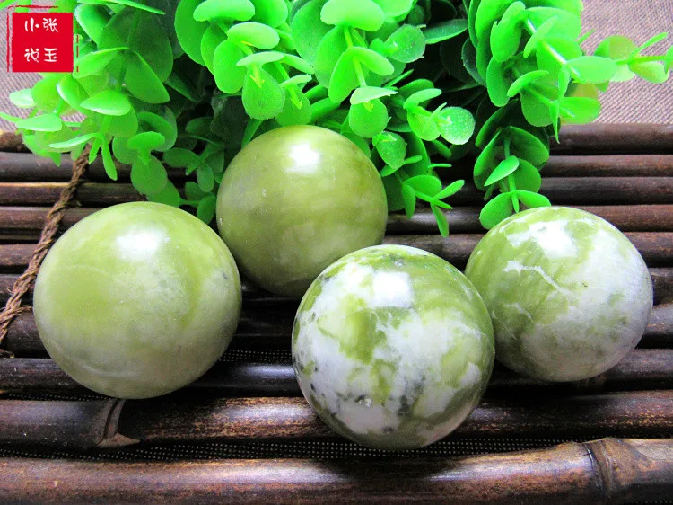 Красота натуральный 52 мм зеленый Xiuyu нефритовый массаж расслабляющий шар для тела чакра камень здоровья ювелирные изделия браслет массажист
