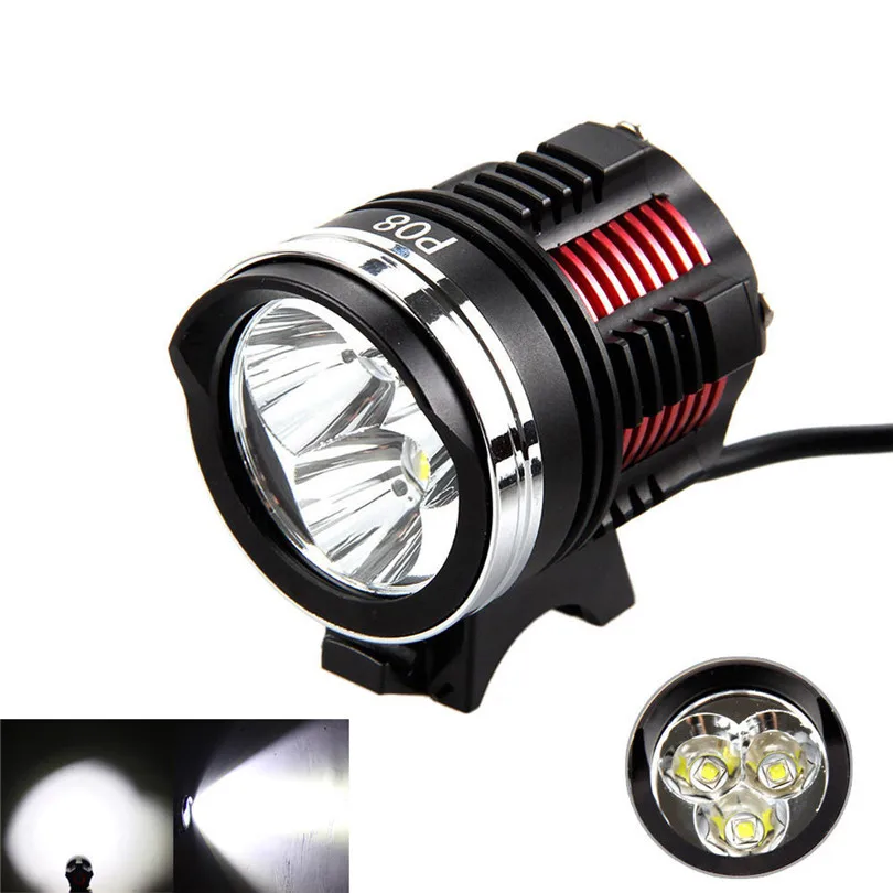 10000Lumen 3x CREE XM-L2 LED Rechargeable Bike light Front Bicycle Headlight with 8.4V Battery Pack A30