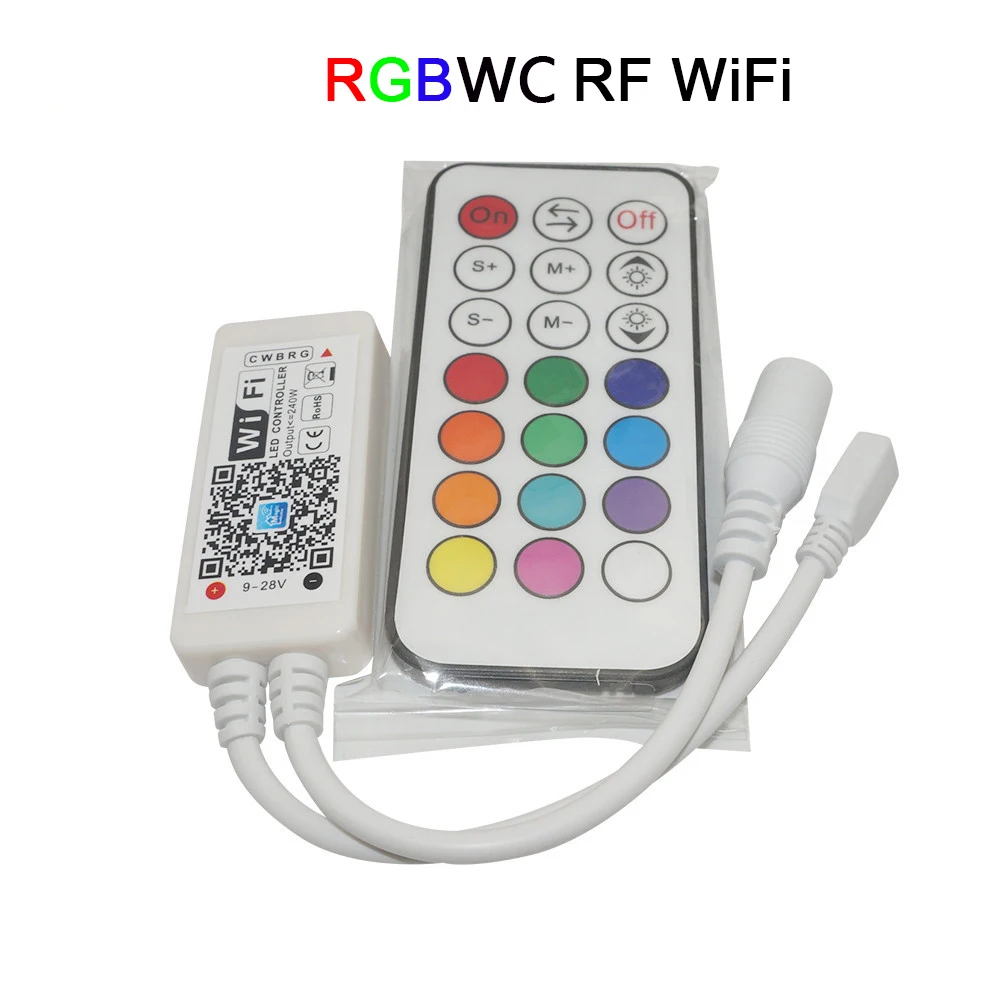

DC12-24V Mini Wireless WIFI LED RGB / RGBW Controller RF Remote Control IOS/Android Smart Phone for RGBCW/RGBWW RGB LED Strip