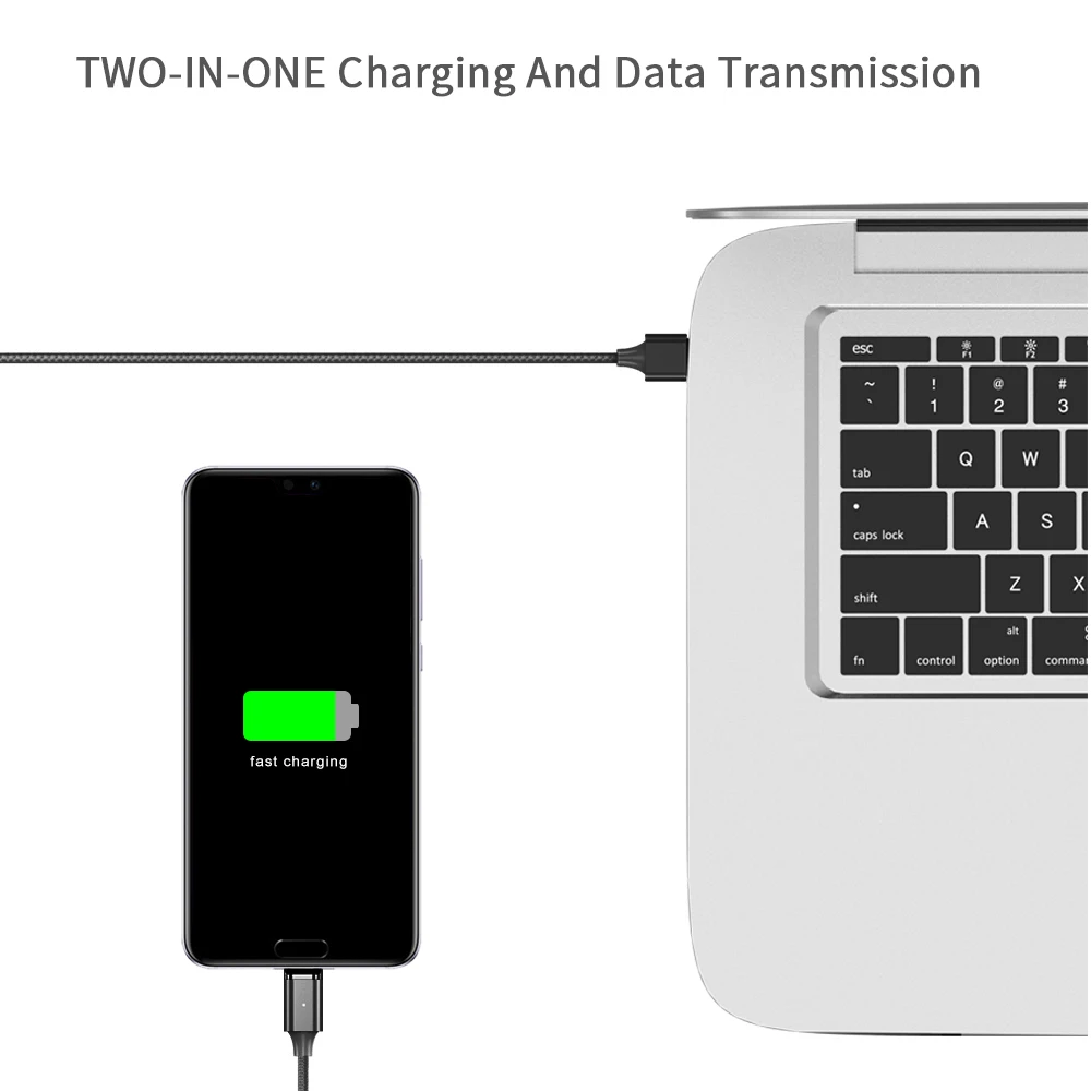 Магнитный кабель WSKEN X2, 1 м, 2 м, черный и белый цвета, Micro usb type C, дополнительный светодиодный магнитный кабель для синхронизации данных и быстрой зарядки, нейлоновый плетеный провод