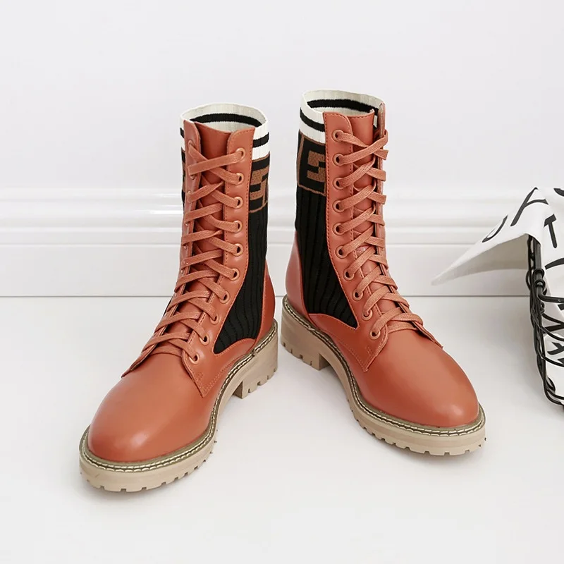 

Europe and the United States 2018 autumn and winter wild foreign trade models in the tube women's boots brwon 1129