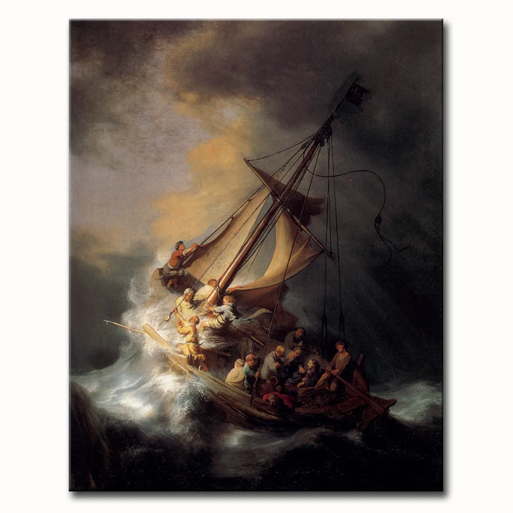 Rembrandt S Storm On The Sea Of Galilee Oil Painting Rembrandt S Storm On The Sea Of Galilee Oil Painting