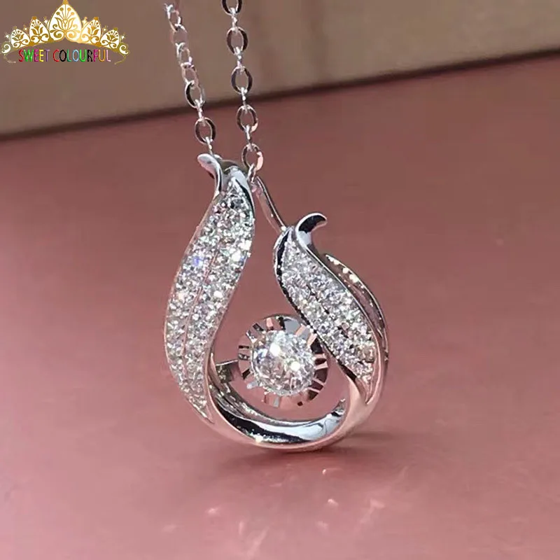 

18K Romantic diamond necklace with a certificate Wedding For girlfriend