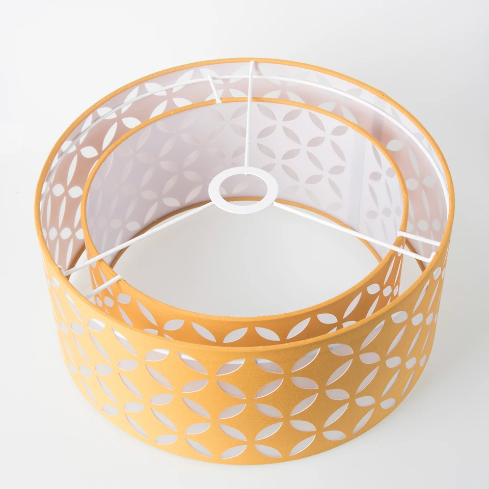 

Round Lampshade Pendant Lighting Two-layer Yellow Modern Decoration Lamp Upper and Lower Layers Lamp for Living Room Bar,CL02