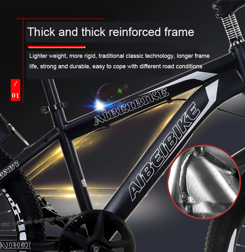 Flash Deal Adult Mountain Bike Single Speed Double Disc Brake Shock Absorber Student Mountain Bike 26 Inches 2