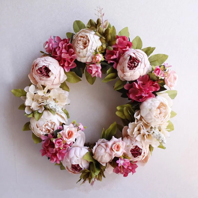 Flone Artificial Garlands Home Decor Peony Wreaths Silk Flowers Flone Artificial Garlands Home Decor