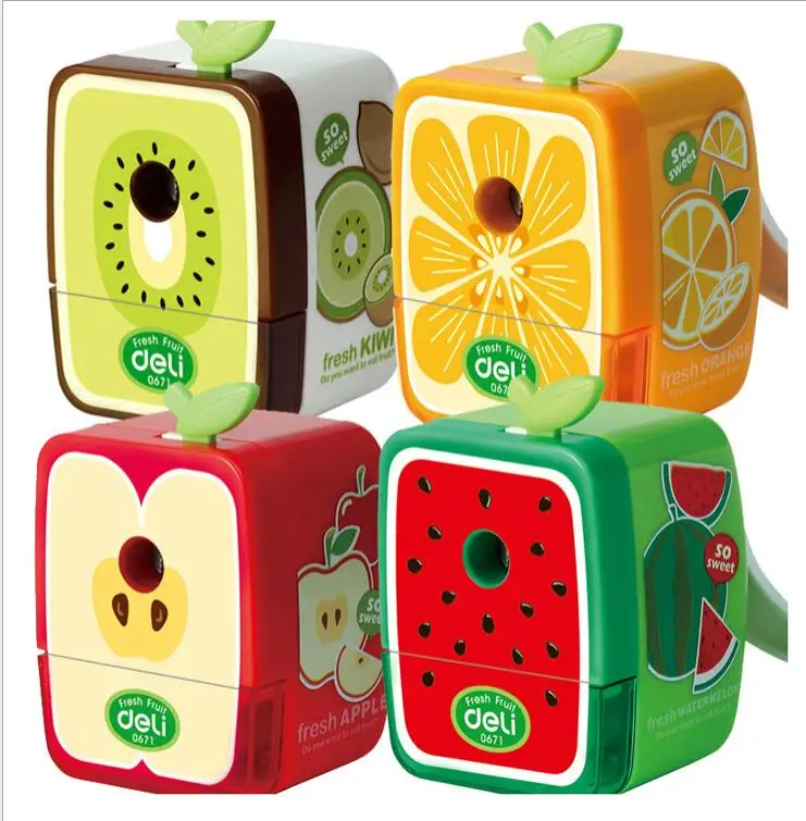 

Cute Orange/Apple/Watermelon/Kiwi Fruit Hand Crank Manual Desktop School Stationery Pencil Sharpener for Kids