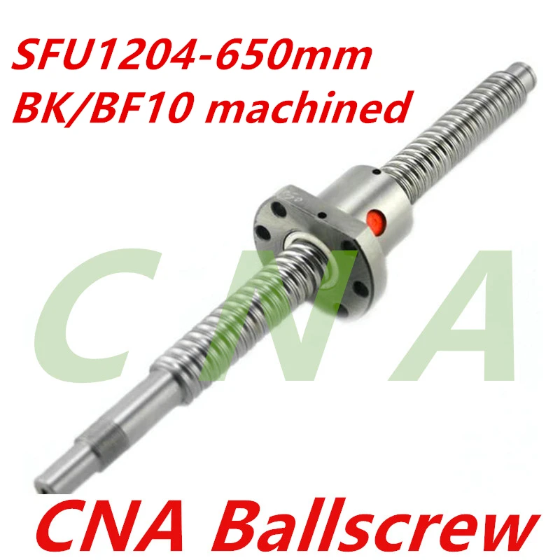 

Free shipping 1pc Ball screw SFU1204 650mm+ 1pc RM1204 Ballscrew Ball nut with standard processing for BK10 / BF10