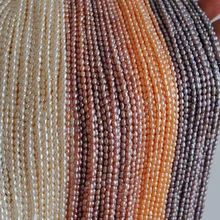 AA свободные бусины белый/розовый/фиолетовый рис 3-4 мм 1" для DIY ювелирных изделий FPPJ бусины натуральный драгоценный камень