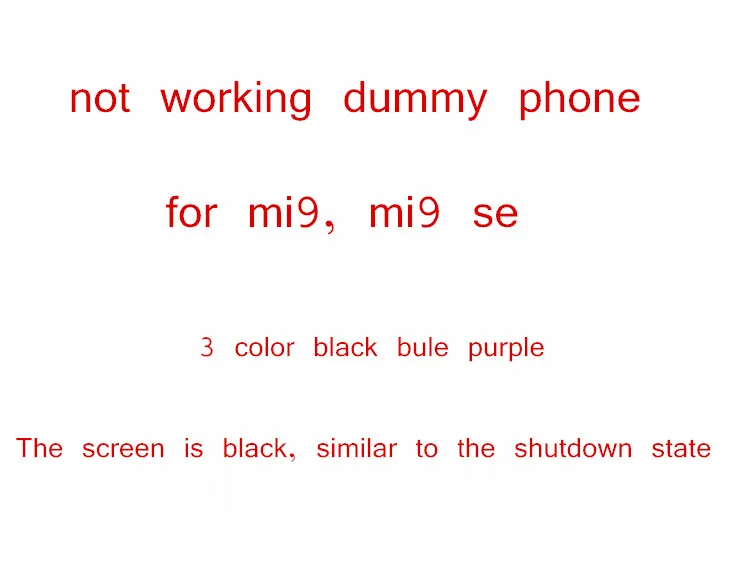 

Non Working 1:1 Size Display Fake Dummy Phone mi 9 se For Display phone model for xiaomi mi 9