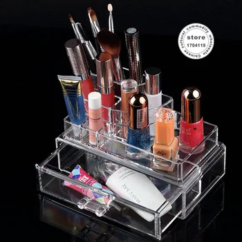 

Nail polish rack Lipstick frame Holder Cosmetic makeup organizer storage box jewelry box drawer