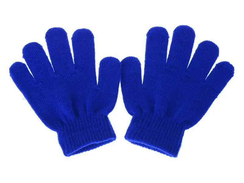 Детские перчатки для мальчиков и девочек Карамельный цвет теплые вязаные шерстяные полный палец письменной форме перчатки Детские зимние штаны аксессуары ST020