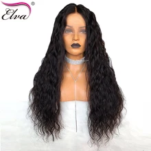Волосы ELVA натуральные волнистые 360 парик с кружевом предварительно сорвал с волосами младенца бразильские волосы remy отбеленные узлы для черных женщин