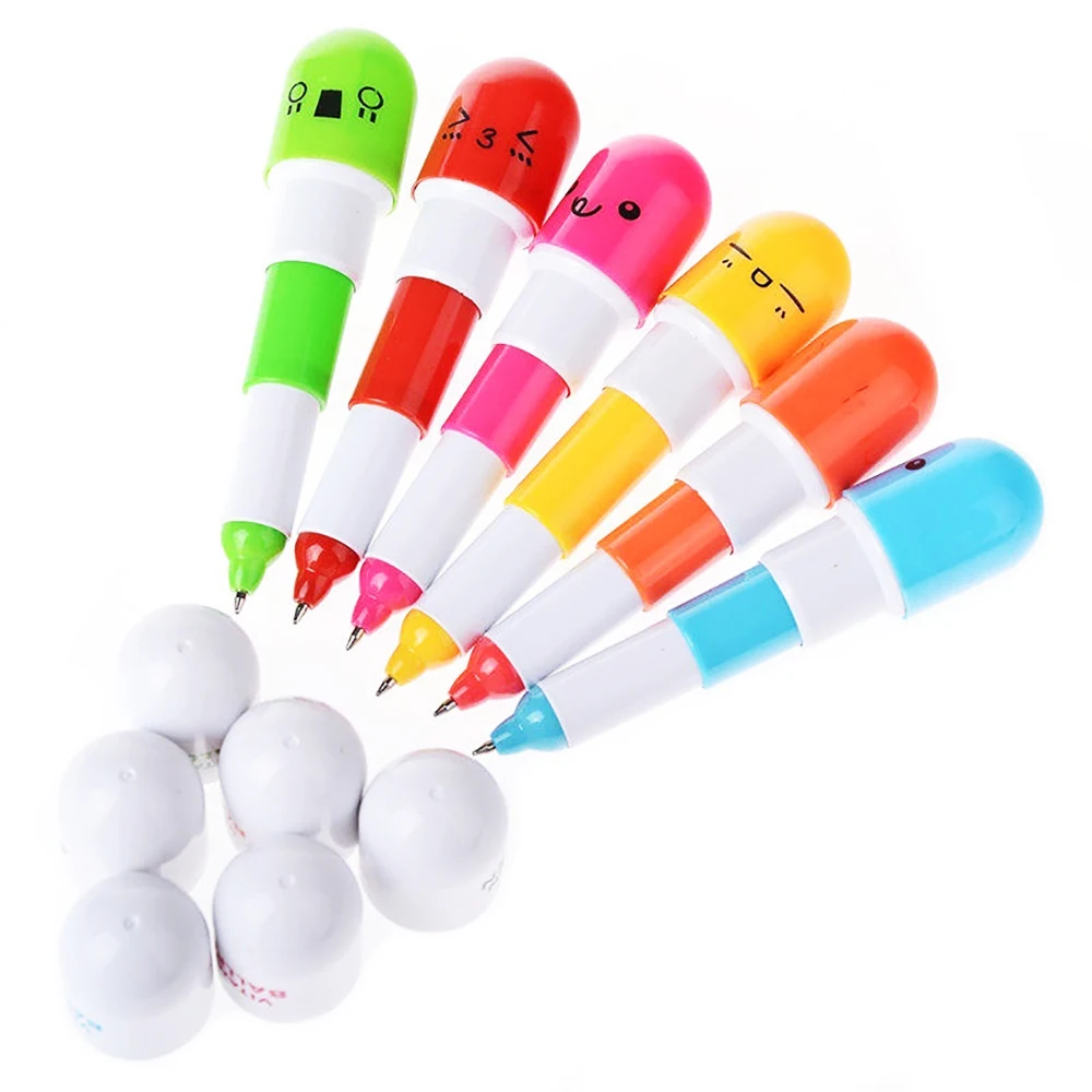 

10PCS/Lot Capsule Shape Ballpoint Pens Pill Sign Pen Gel Ink Ball Point Pen Student School Office Stationery Random Color
