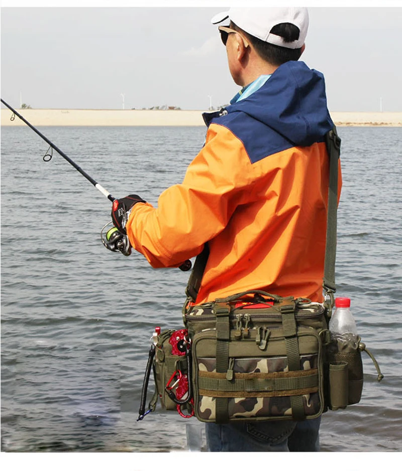 4 cor de Alta Qualidade ao ar Saco de Artes de Pesca Isca de Pesca Carretel de Pesca Livre Saco Multifuncional Ombro Cintura Peixe Isca Tackle 14 Cheap Bolsas de pesca